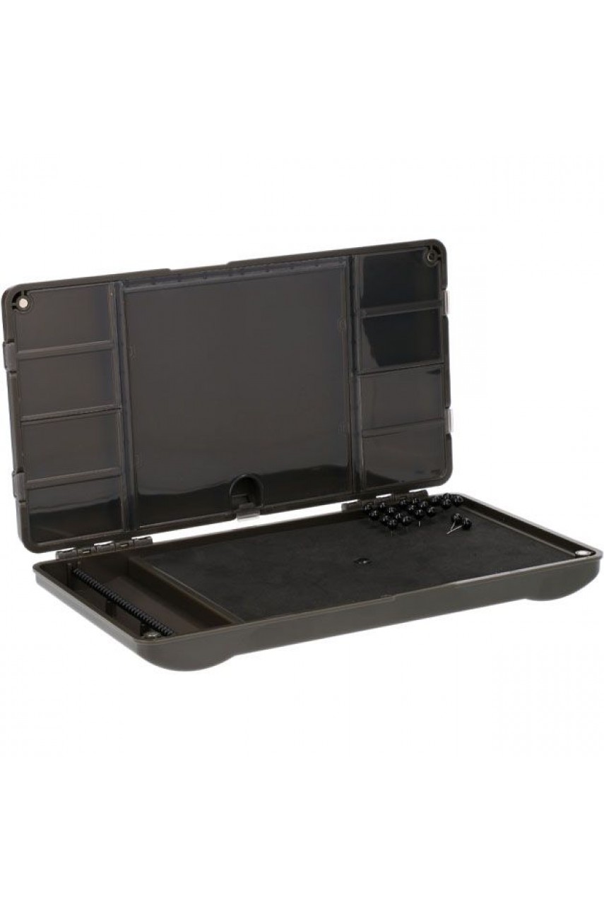 Коробка для карповых аксессуаров Mikado SYSTEM RIG BOX 2 с пенкой (24х13х3,5 см.) серая