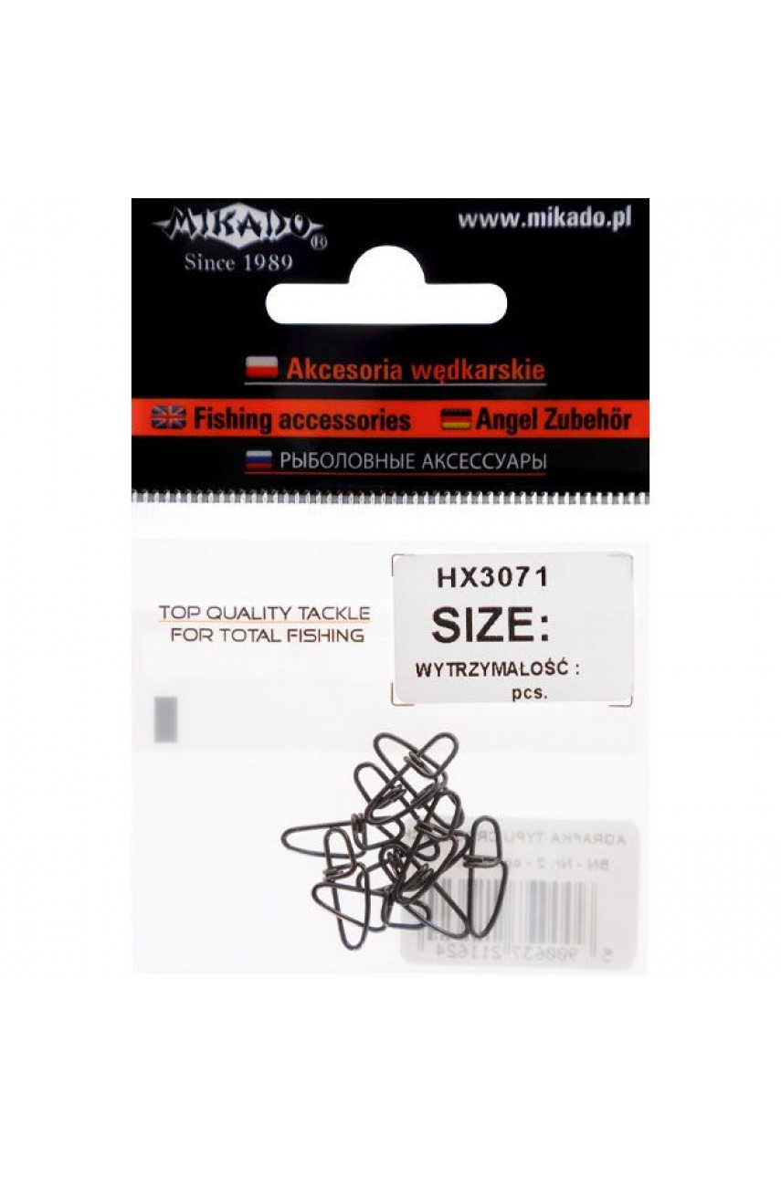 Застёжка Mikado Crosslock № 2 тест 28 кг. (10 шт.)