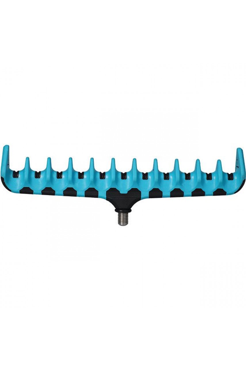 Наконечник стойки для фидера Mikado MULTI REST тип гребенка, 11 секций, 20 см., голубой