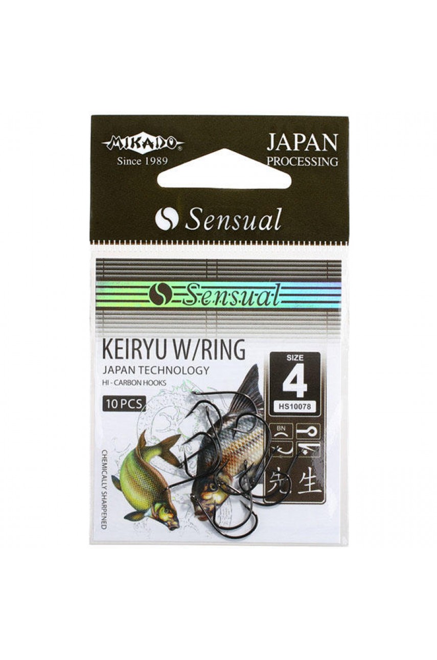 Крючки Mikado SENSUAL - KEIRYU W/RING № 4 BN (с ушком) ( 10 шт.)