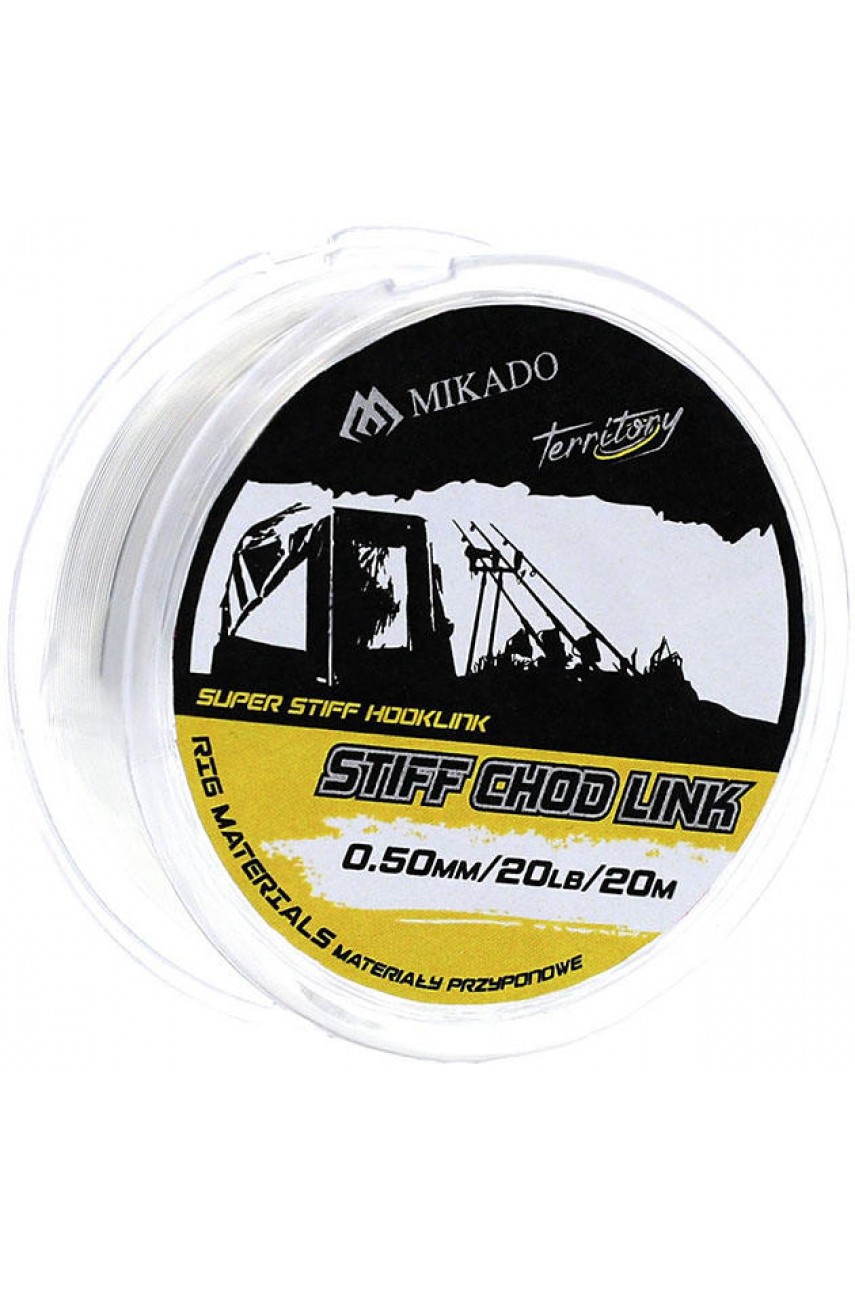 Поводковый материал Mikado Territory STIFF CHOD LINK 0,50 (20 lb, 20 м) прозрачный