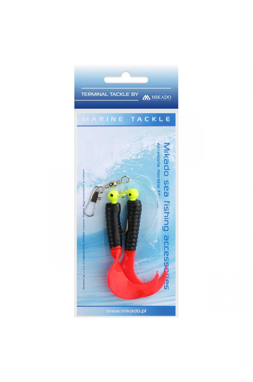 Морская оснастка Mikado на треску PILK TWIST JIGHEAD RIG 5.5см, 6г. (2шт.) крючки №1/0 красно-чёрный модель LS-A000-2X6Y04 от Mikado