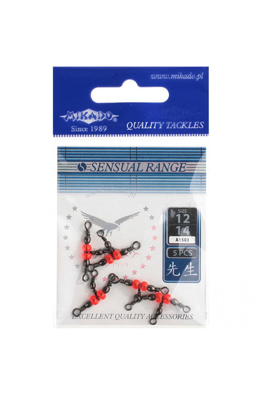 Вертлюжок тройной Mikado Crossline тип С BN 10*12.  тест 16 кг. (5 шт.)