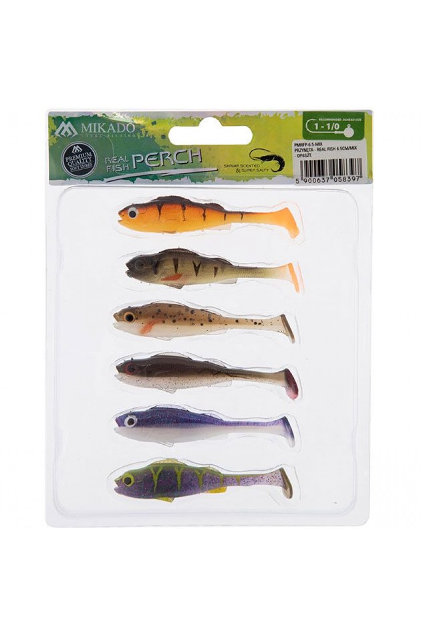 Виброхвост Mikado REAL FISH 6.5 см., 2.6 г., MIX (6 шт.)