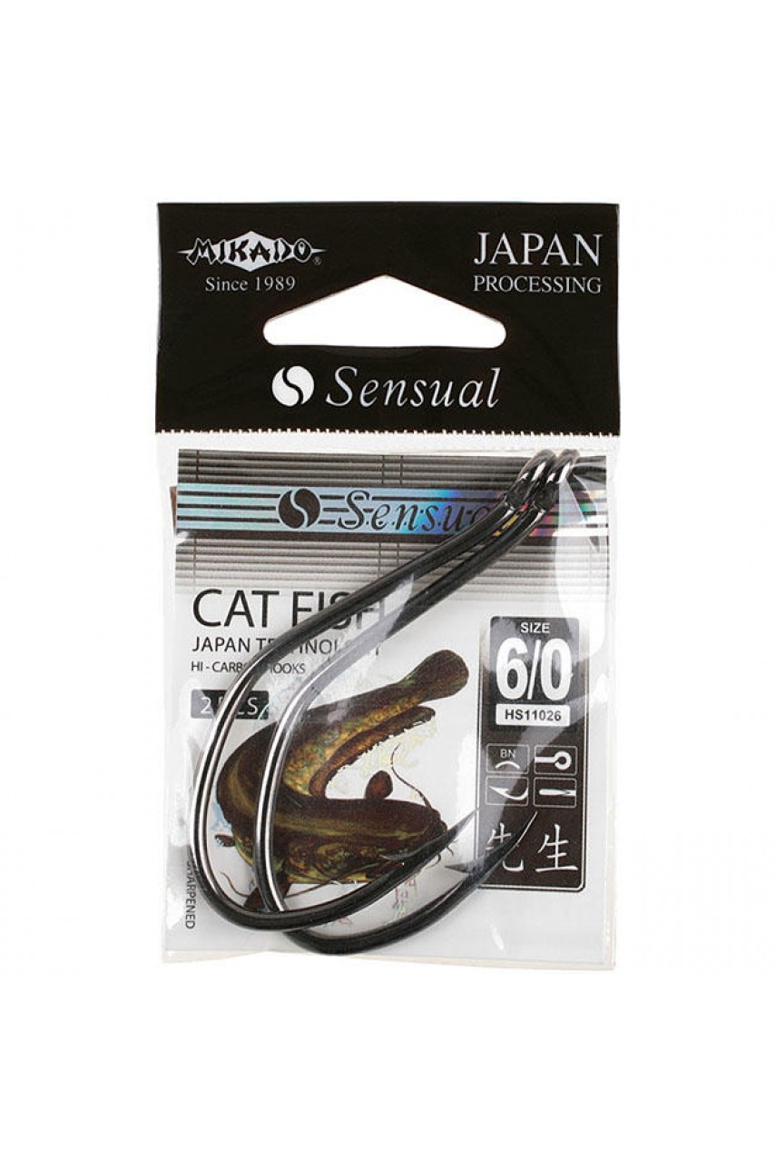 Крючки Mikado SENSUAL - CAT FISH № 4/0 BN (с ушком) ( 2 шт.)