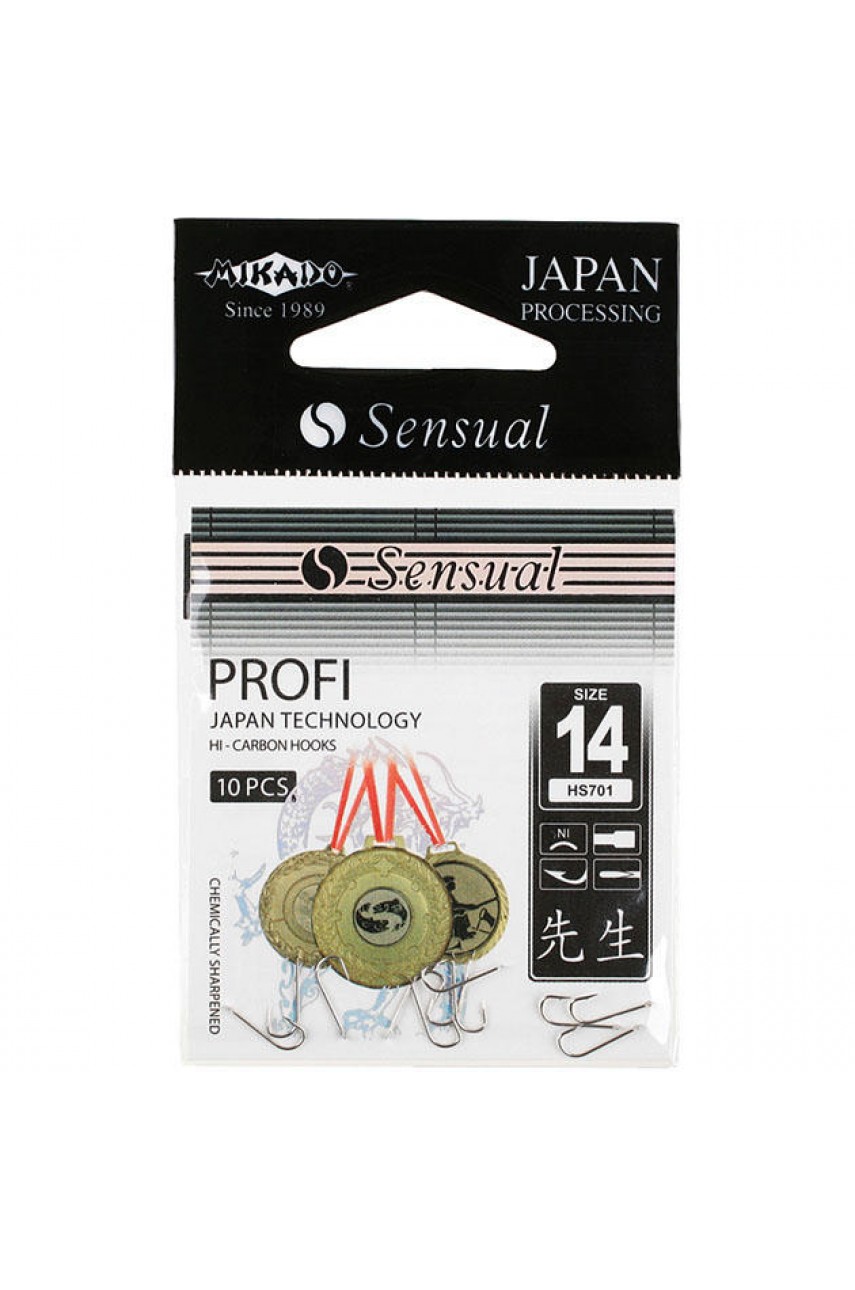 Крючки Mikado SENSUAL - PROFI № 16 RED (с лопаткой) ( 10 шт.) модель HS701-16R от Mikado
