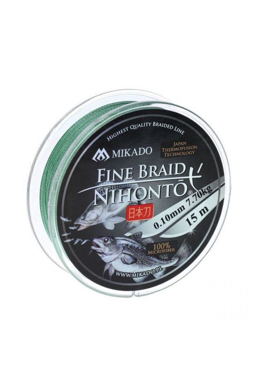 Плетеный шнур Mikado NIHONTO FINE BRAID  025 GREEN ( 15 м)