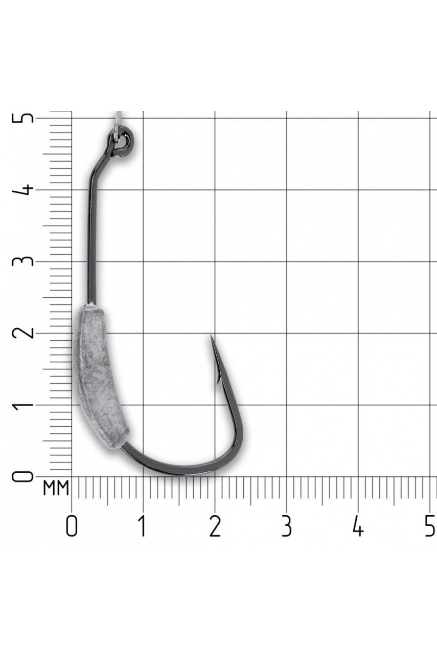 Офсетный крючок Mikado JAWS OFFSET WITH SCREW AND LEAD №3/0, 5г. с грузом и пружиной (3 шт.)