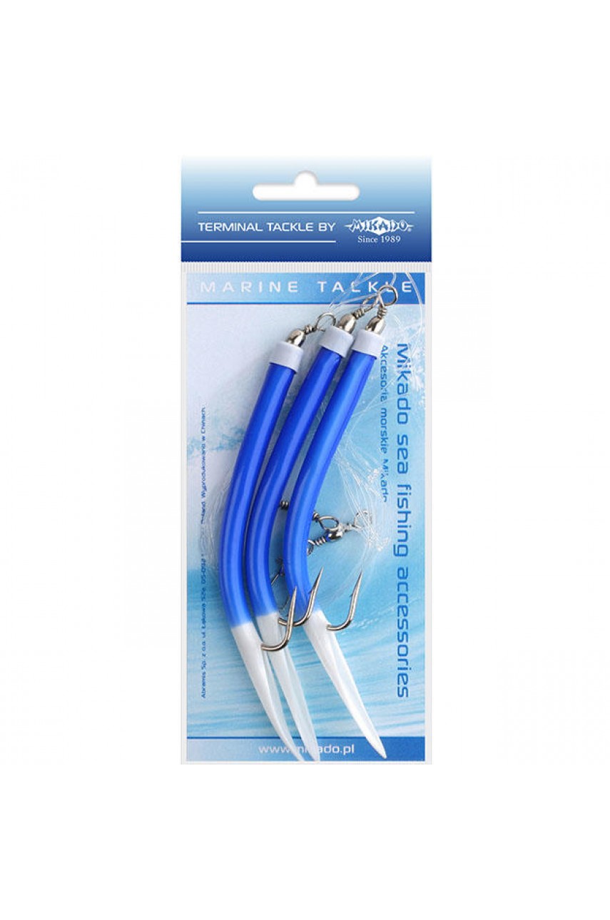 Морская оснастка Mikado GUMMI MAKK RIG, крючок № 6/0 (3шт.) BLUE